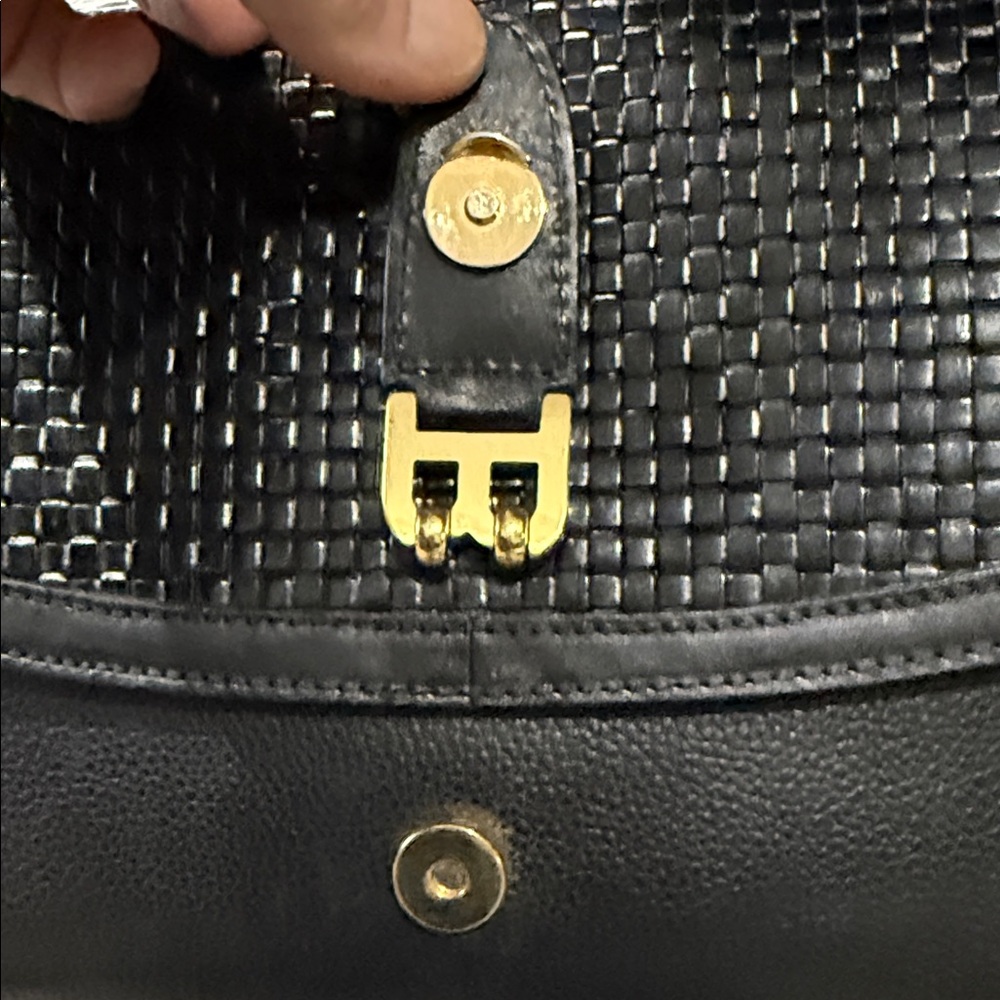 Bally Black Woven Leather Crossbody Bag EUC - Picture 7 of 16